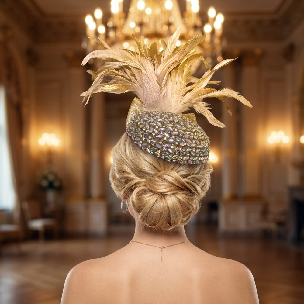 Diadema con joya Shonda, tocado negro