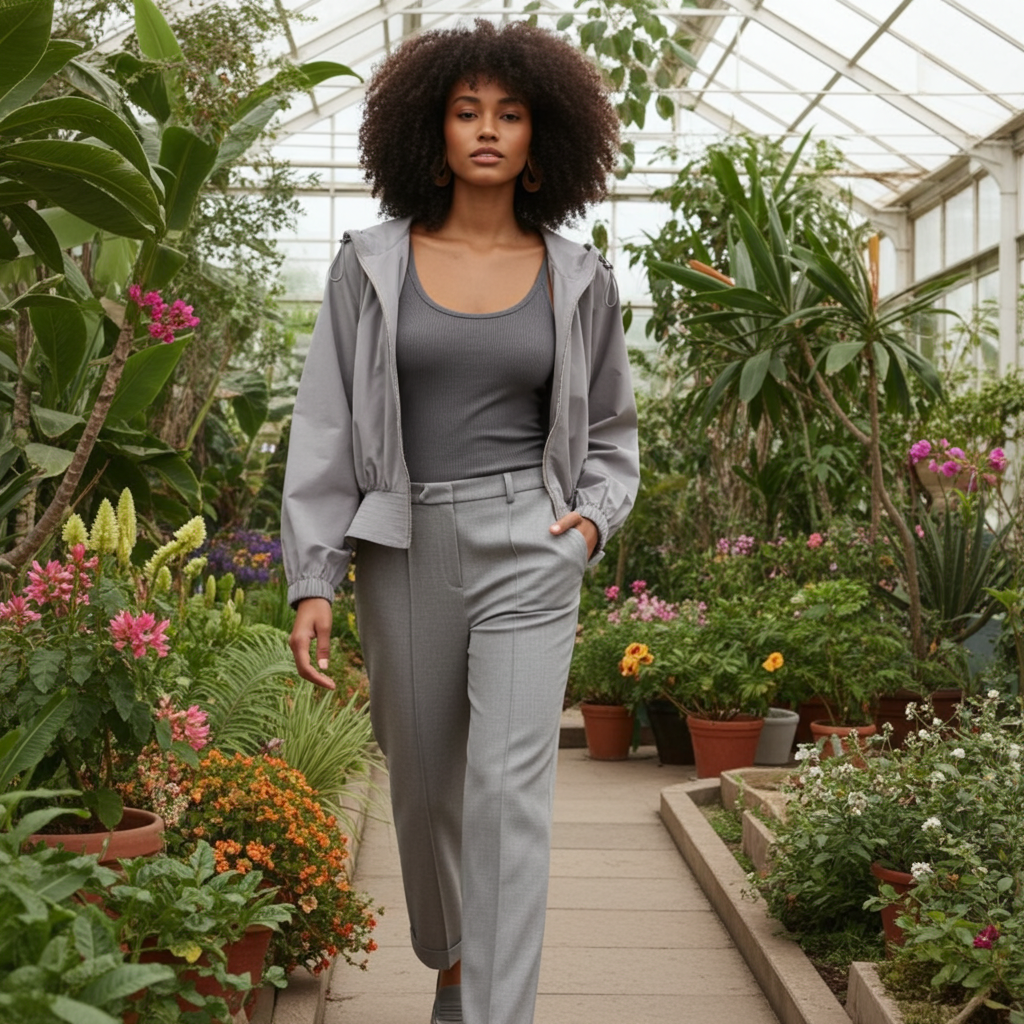 Flare Hem Oversized Hoodie Jacket - Grey