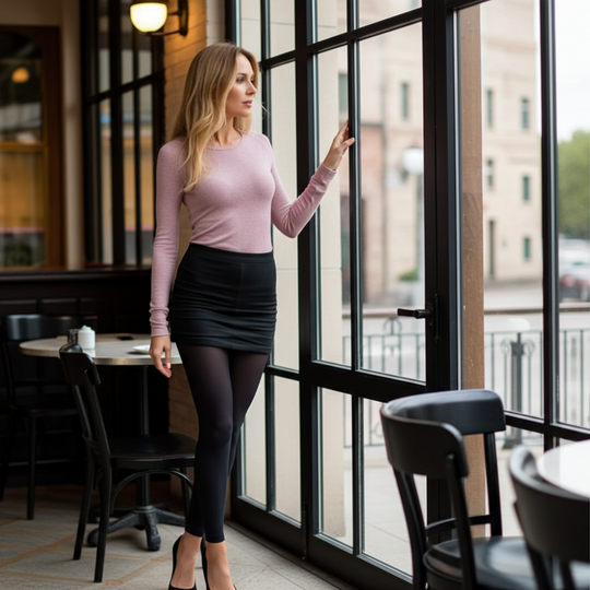 Black Opaque Footless Tights