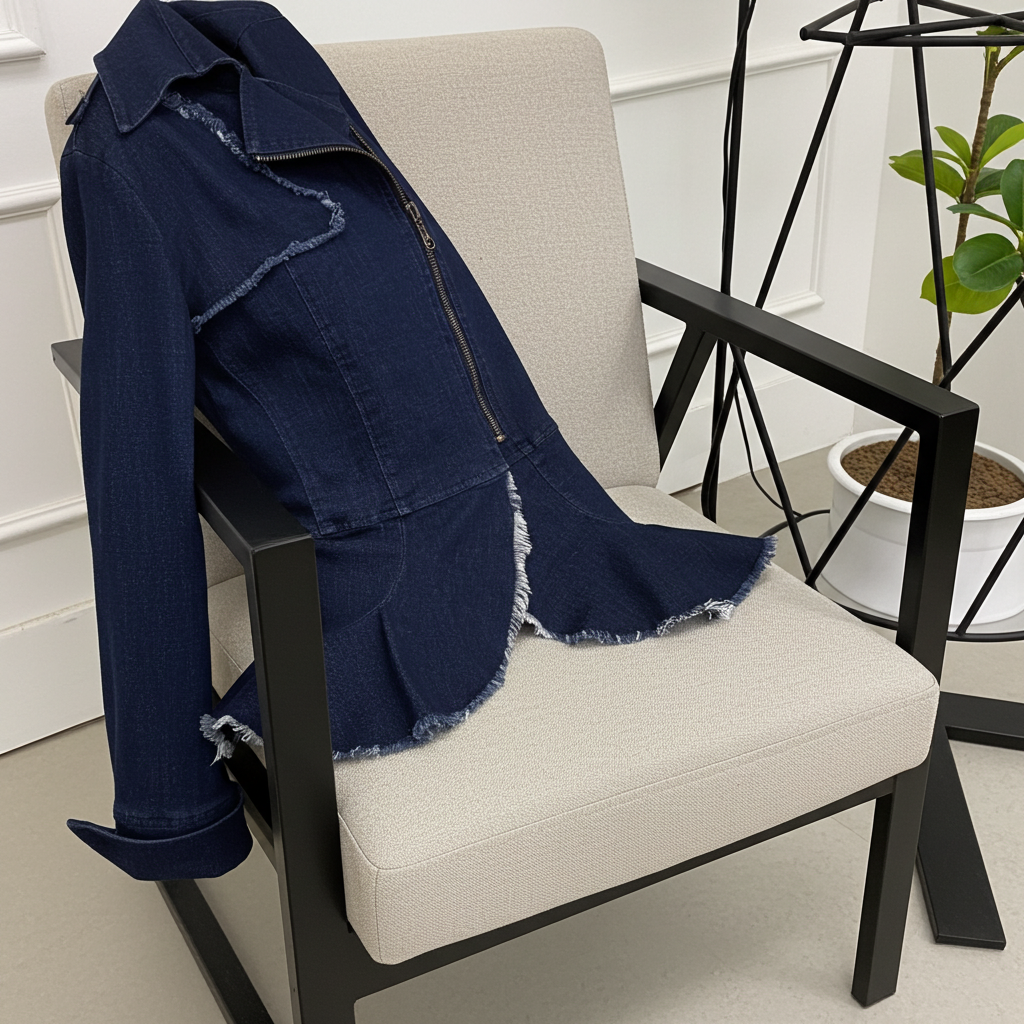 Denim Stretch Motorcycle Jacket