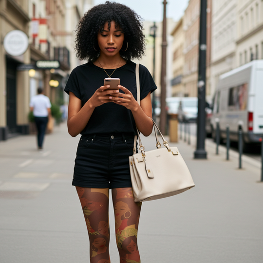 African Women Print Tights – Multicolor Patterned Pantyhose