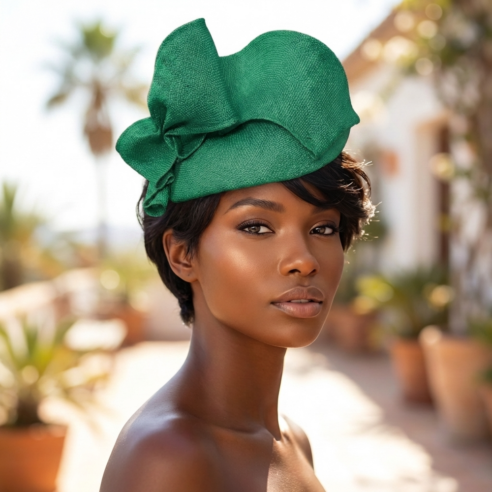 Savannah Bow Sinamay Fascinator – Emerald Green