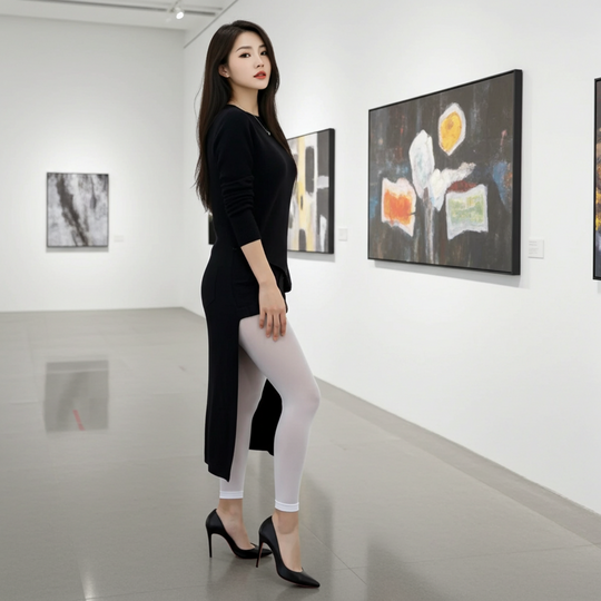 White Opaque Footless Tights