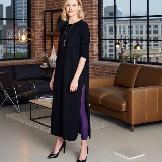 Purple Opaque Footless Tights