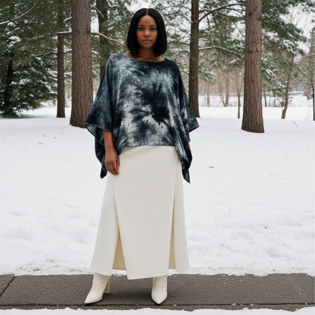 Top Luna de cintura media con efecto tie-dye - Medianoche