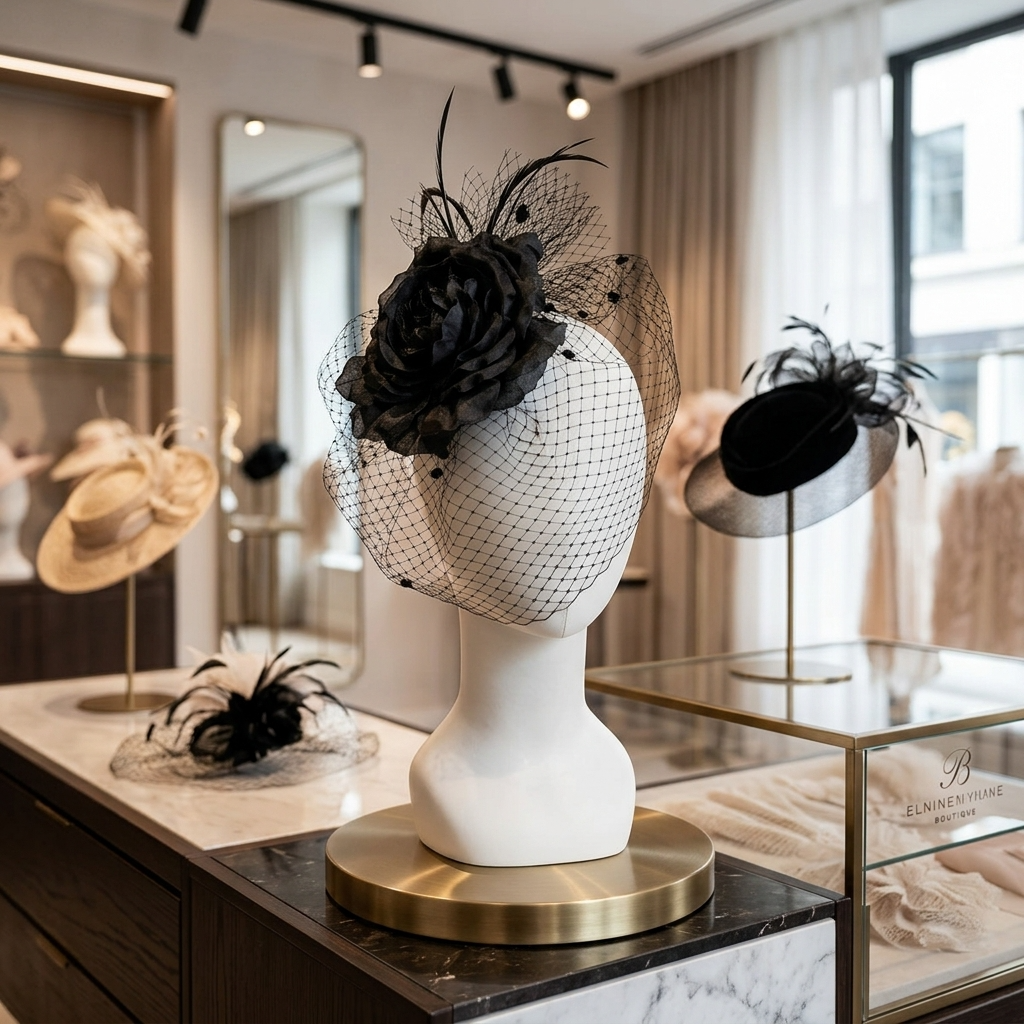 Gelber Seidenblumen-Schleier-Fascinator-Kamm