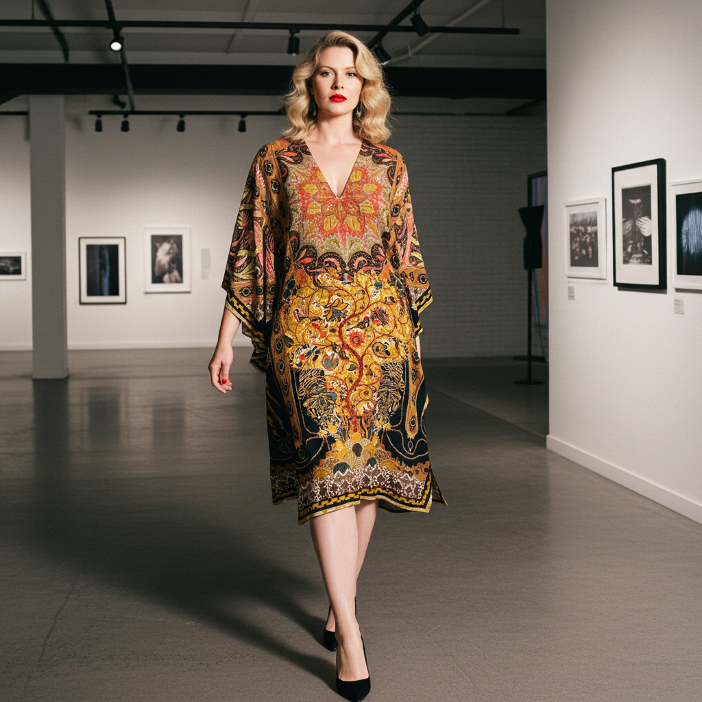 Vestido de viscosa con estampado paisley - Alexxia