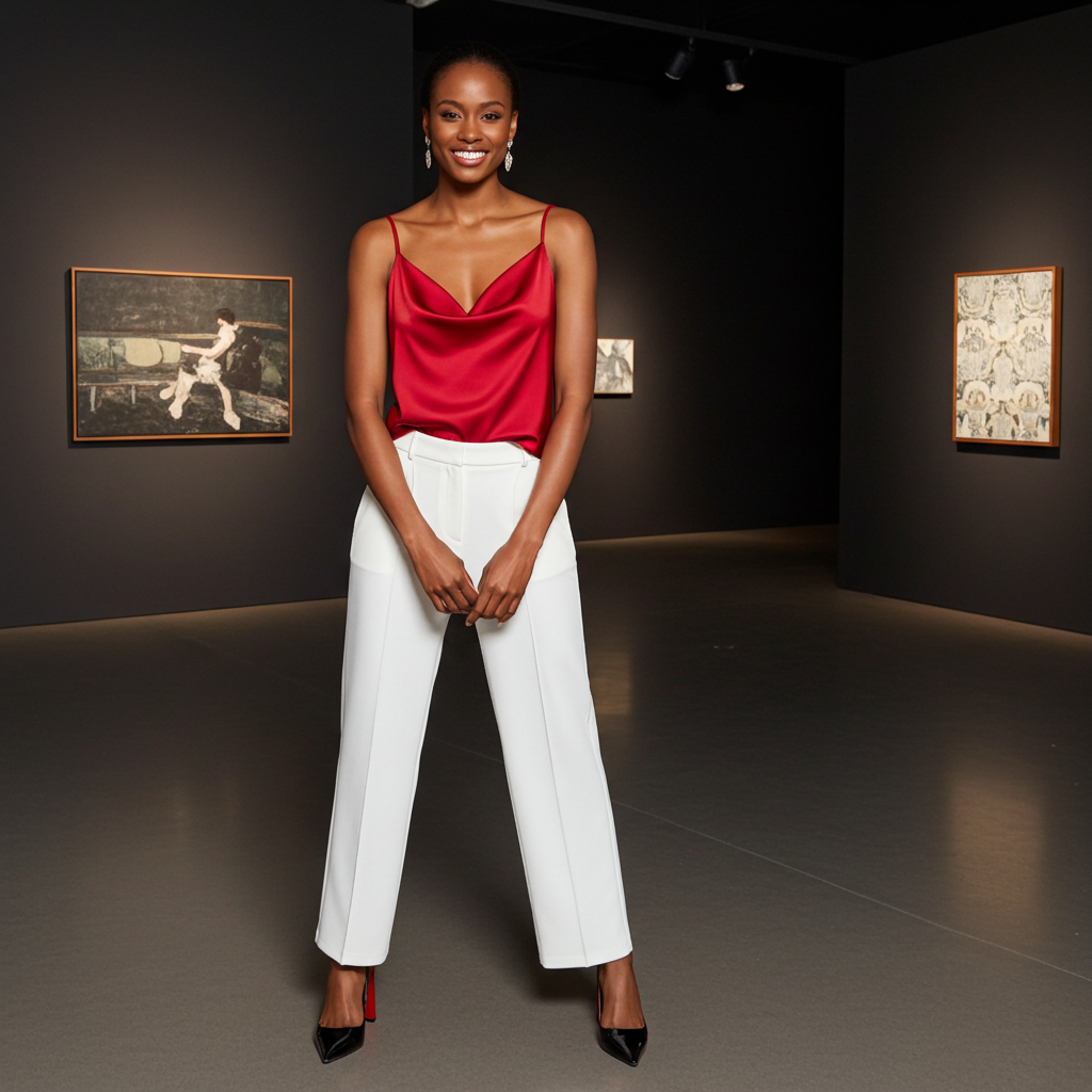 Silky Satin Solid Camisole - Red