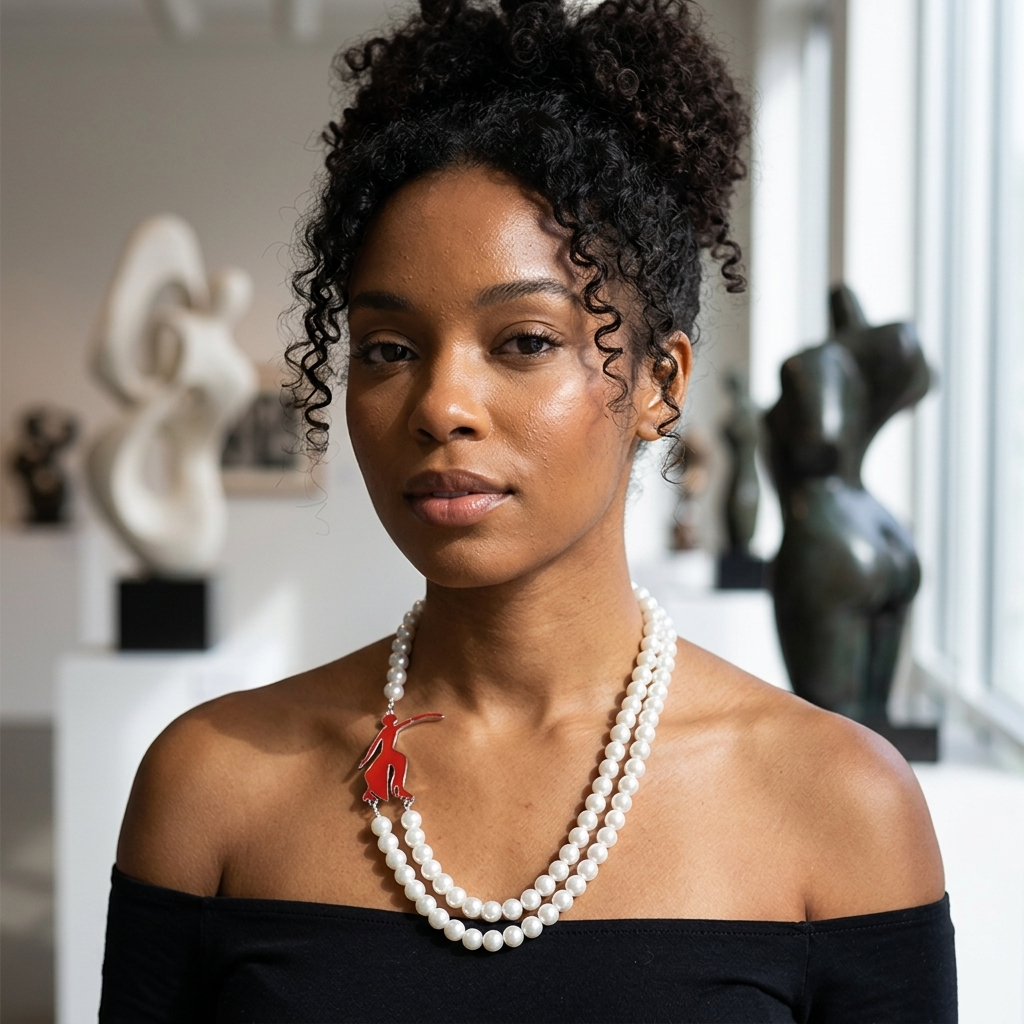 Delta Sigma Theta Lady Fortitude Pearl Necklace