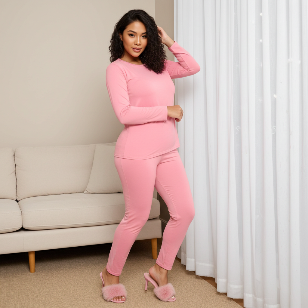 Solid Casual Loungewear Set - Mauve