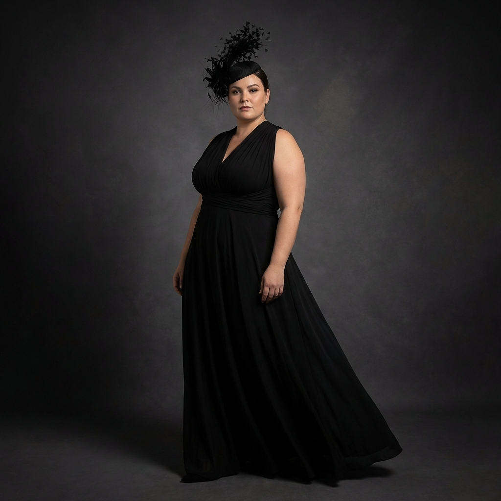 Tocado de plumas Midnight Bloom - Tocado de alta costura esculpido negro con velo