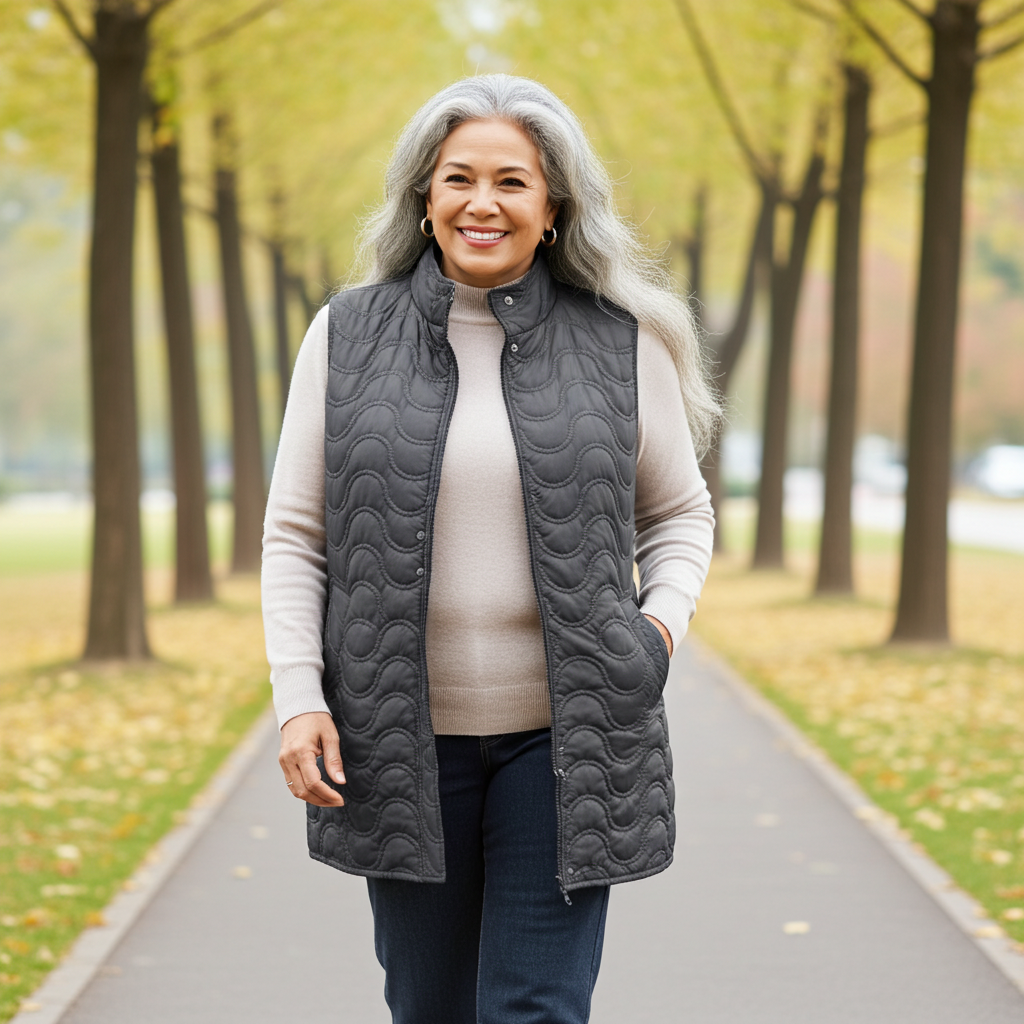 Elongated Vest Mycra Pac Vest - Gunmetal