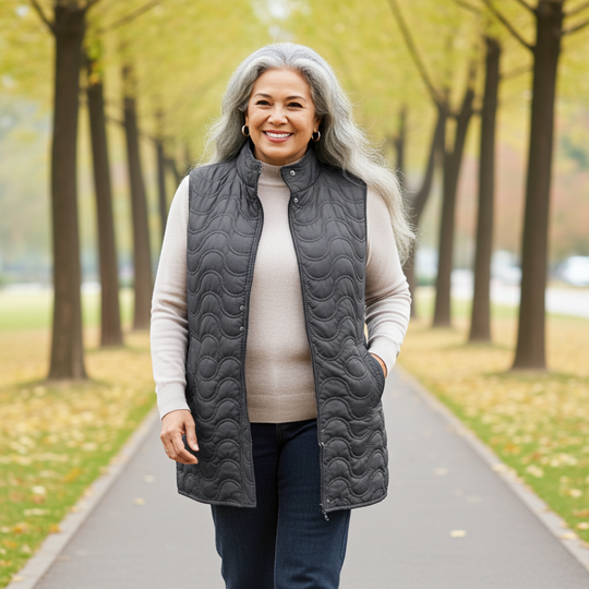 Elongated Vest Mycra Pac Vest - Gunmetal