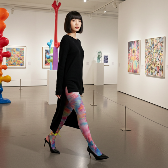 Color Burst Printed Tights