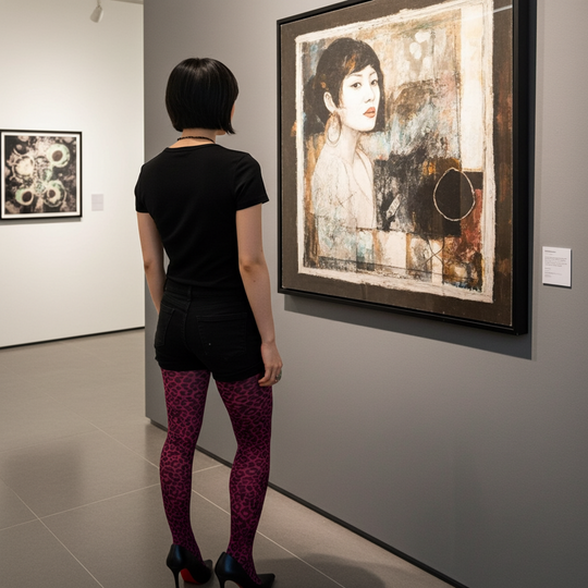 Pink Leopard Printed Tights