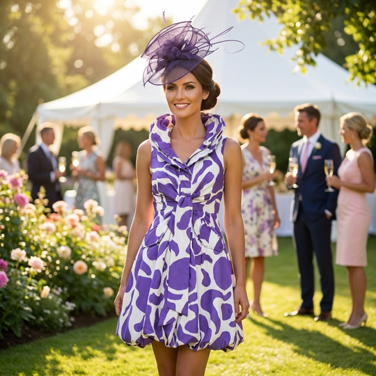 Purple Sinamay Loop Feather Fascinator