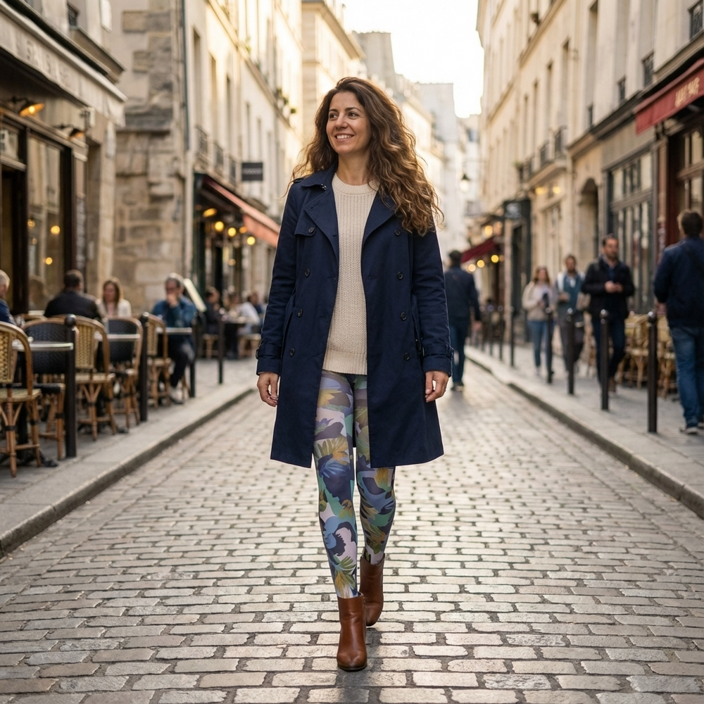 Green Camo Printed Tights