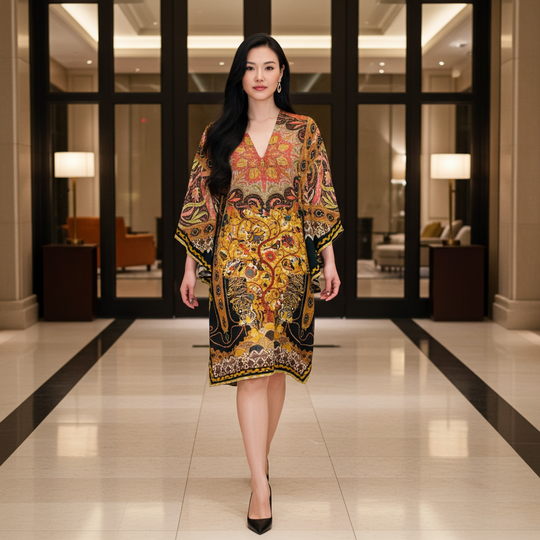 Vestido de viscosa con estampado paisley - Alexxia