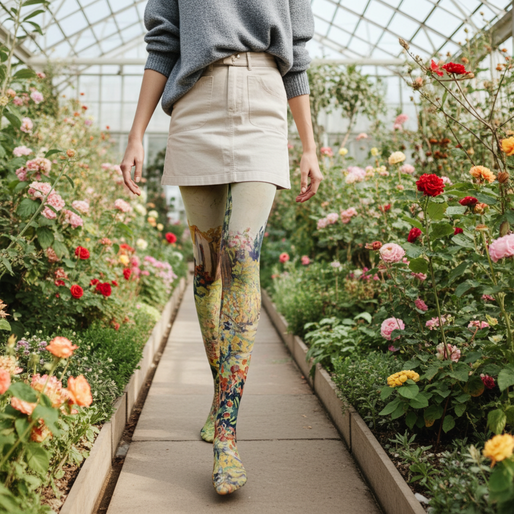 Medias con estampado de paisaje de Van Gogh