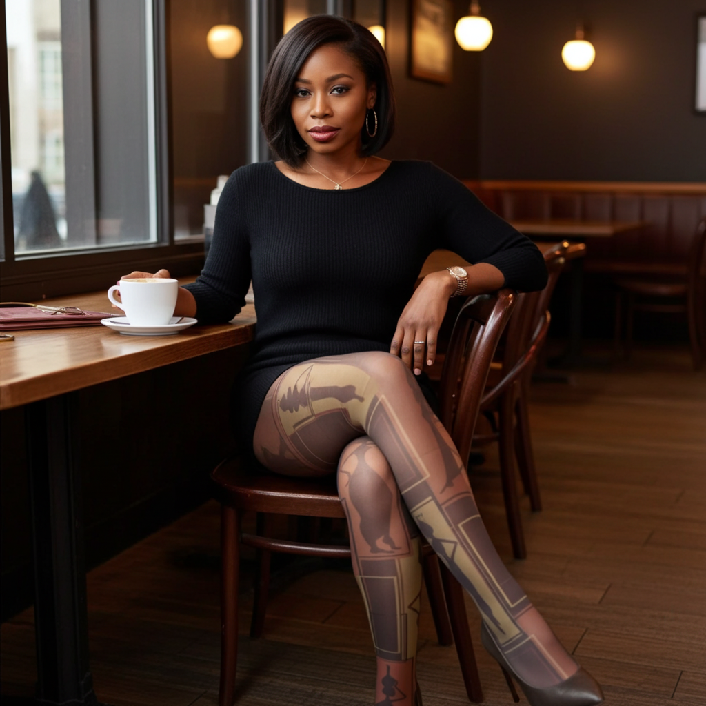 African Art Inspired Patterned Tights – Multicolor Pantyhose