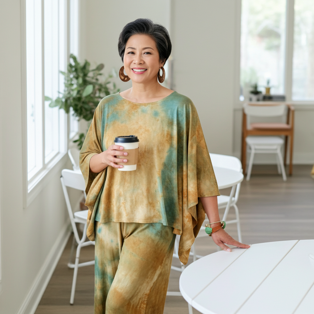 Top Luna de cintura media con efecto tie-dye - Saguaro