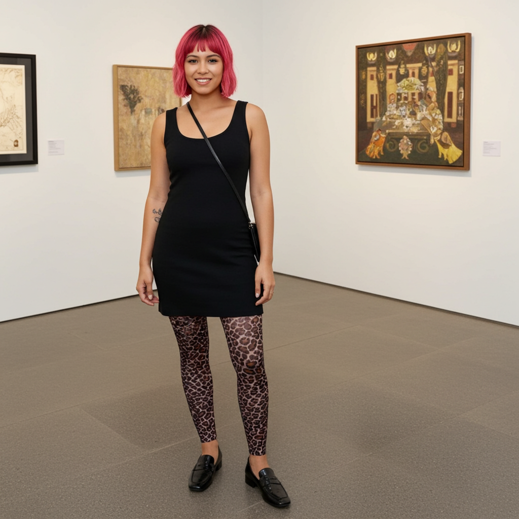 Cheetah Print Footless Tights – Animal Pattern Opaque Pantyhose