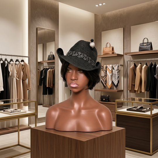 Acapulco Jeweled Hat - Schwarz