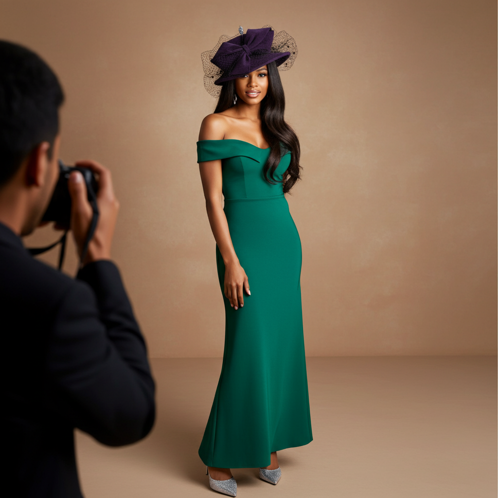 Sombrero pequeño de terciopelo con velo de red