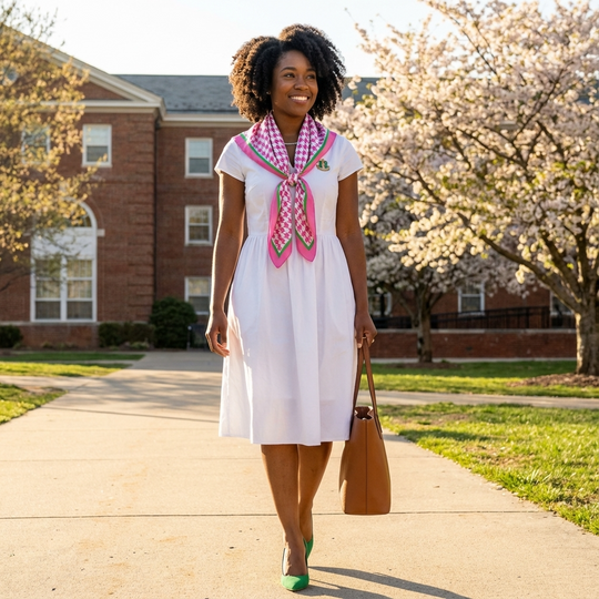 Pink & Green Houndstooth Color Story Square Scarf