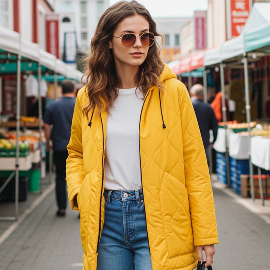 Bella Soft Quilted Mycra Pac Jacket - Gold