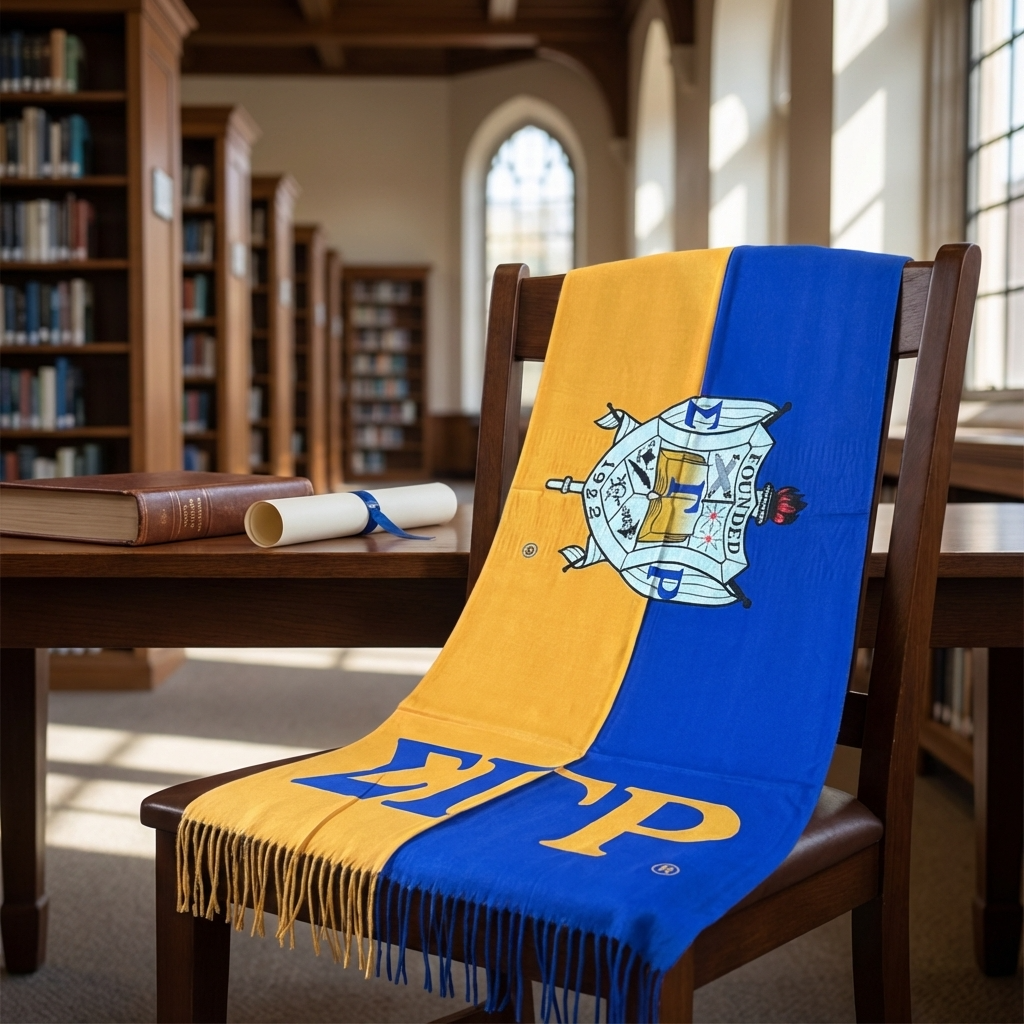 Sigma Gamma Rho Royal Blue & Gold Shawl