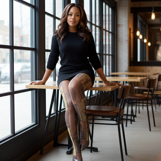 African Art Inspired Patterned Tights – Multicolor Pantyhose