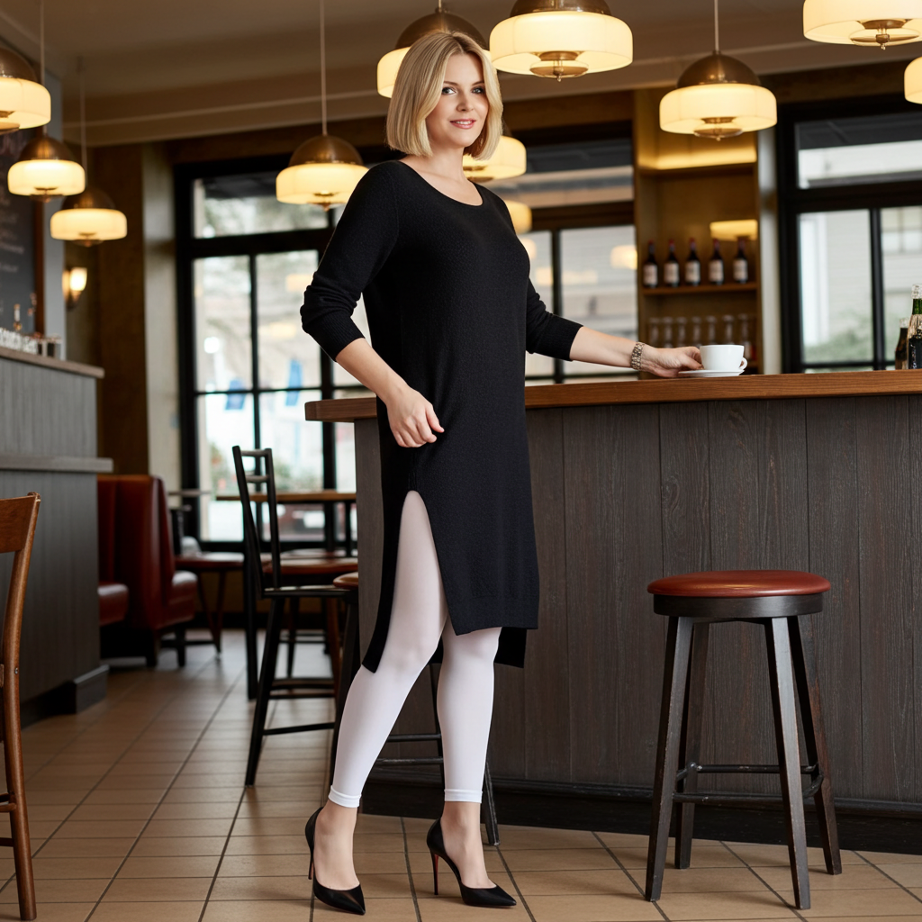 White Opaque Footless Tights