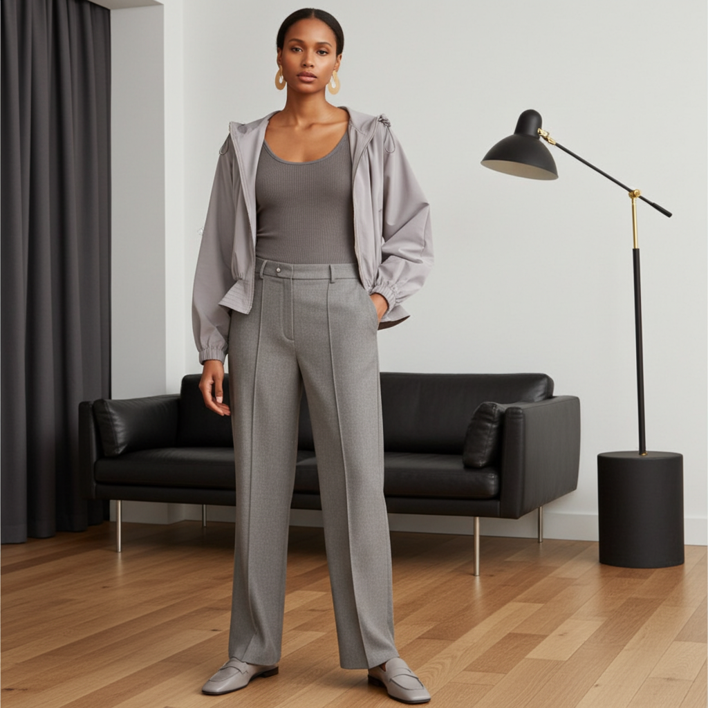 Flare Hem Oversized Hoodie Jacket - Grey