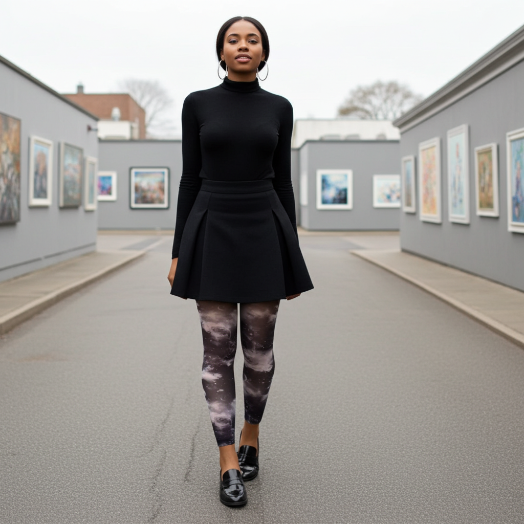 Medias sin pies de galaxia blanca 