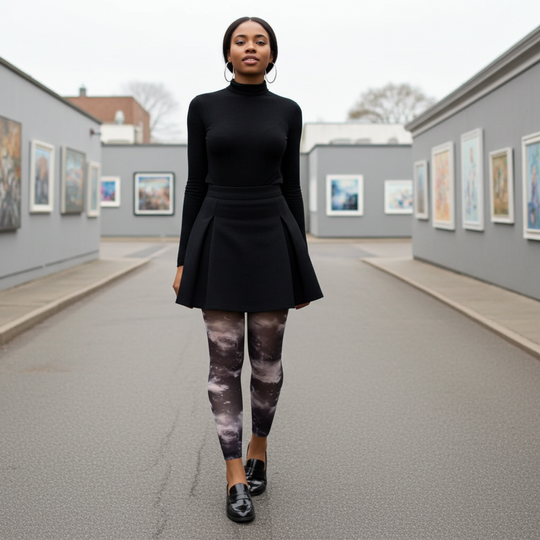 Medias sin pies de galaxia blanca 