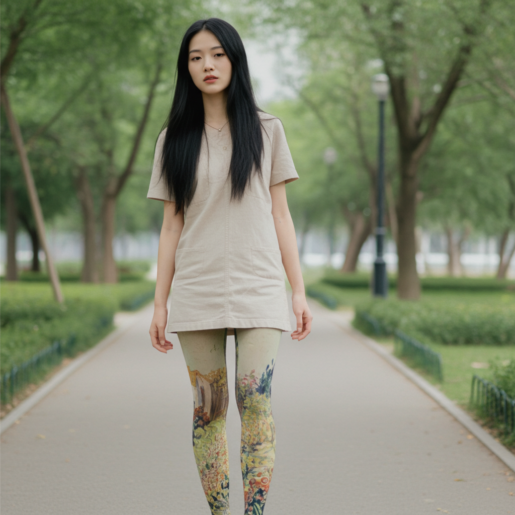 Medias con estampado de paisaje de Van Gogh