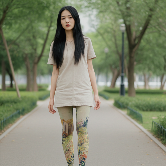 Medias con estampado de paisaje de Van Gogh