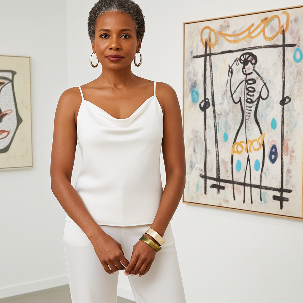 Silky Satin Solid Camisole - Ivory