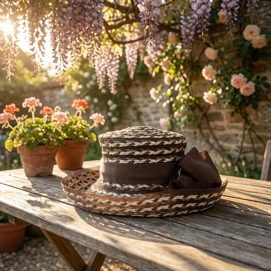Eric Javits Braided Upturn Hat – Brown & Tan Mixed Weave