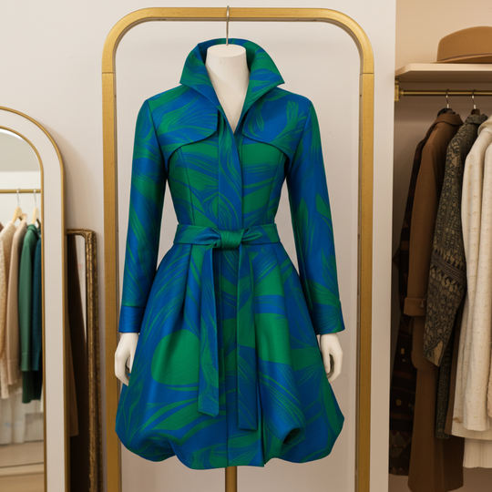 Jacquard Versatile Dress Coat - BG