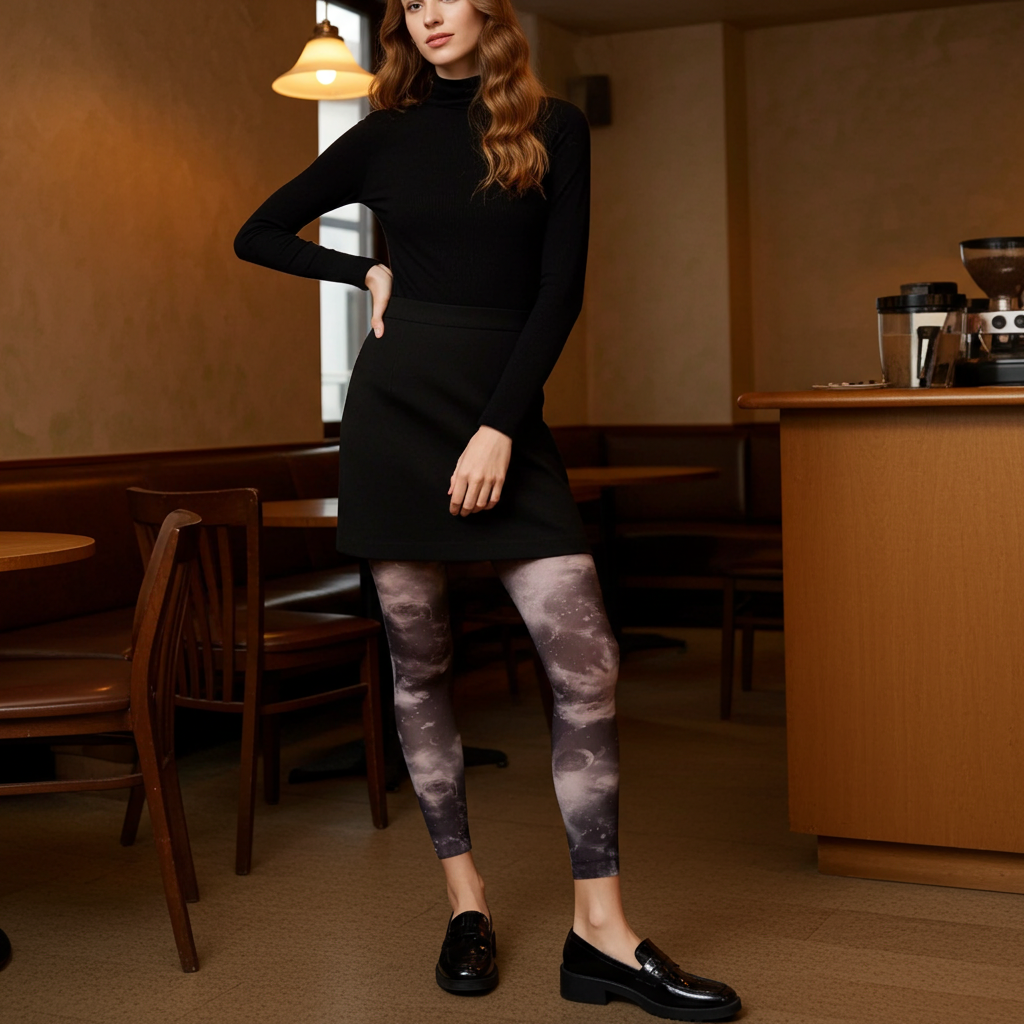 Medias sin pies de galaxia blanca 