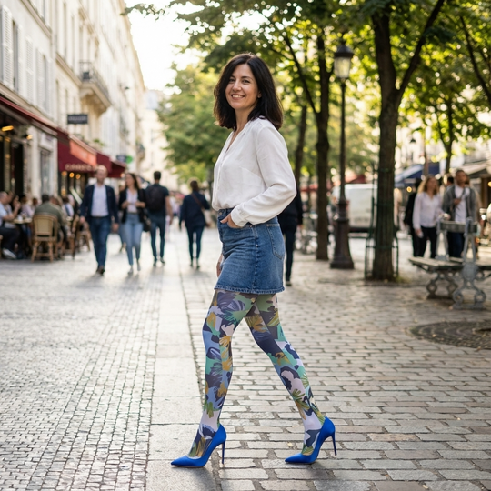 Green Camo Printed Tights