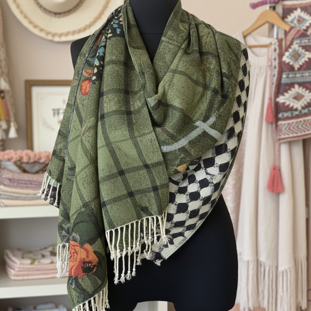 Blue Moon Half & Half Reversible Poncho