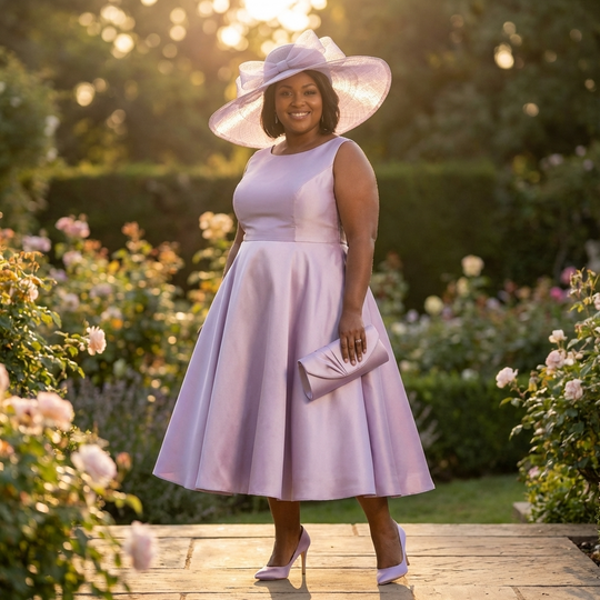 Lilac Sinamay Wide Brim Hat