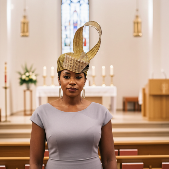 Lumiere Crystal Laden Bubble Hat - Gold