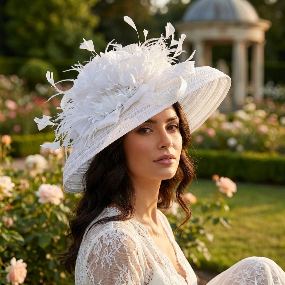 Pergola White on White Derby Hat
