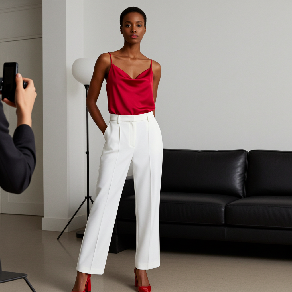 Silky Satin Solid Camisole - Red