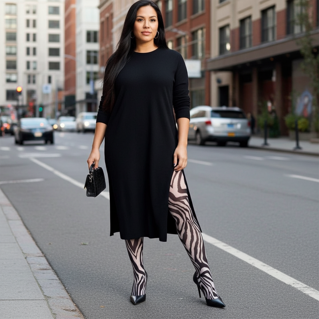 White Zebra Printed Tights