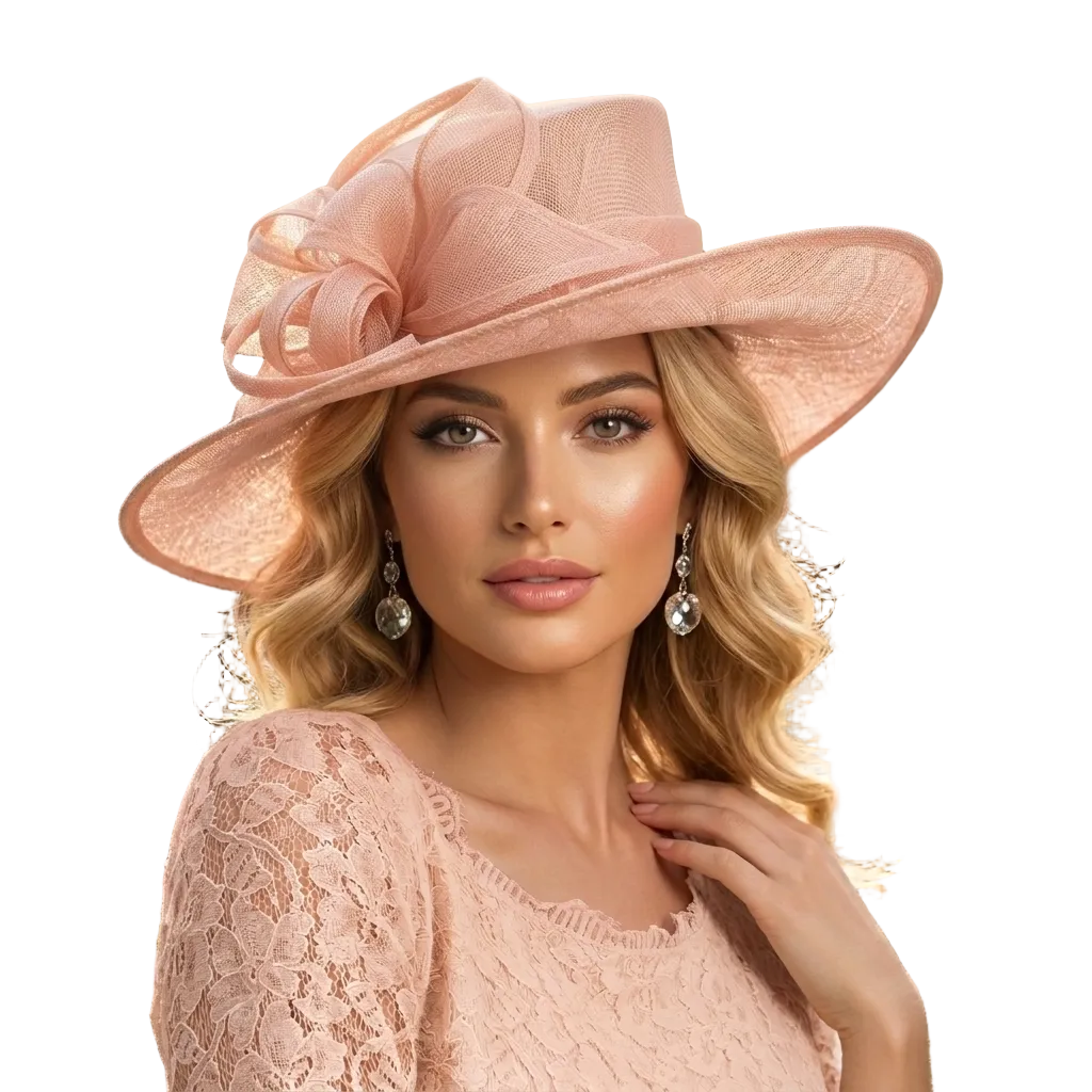 Sinamay Summer Hat - Lt Pink